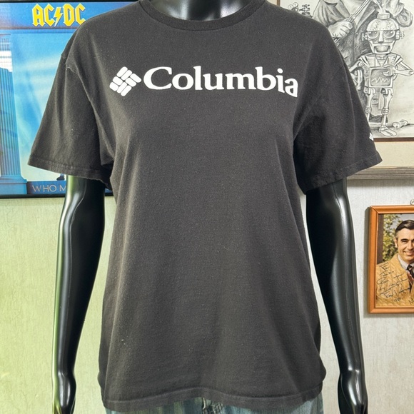 Columbia Black Logo Graphic T-Shirt Men’s Large - Picture 1 of 6